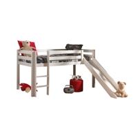 Vipack halfhoogslaper Pino met glijbaan - wit - 90x200 cm - thumbnail