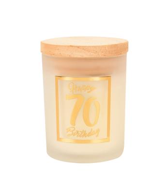 Paperdreams Geurkaars klein goud/wit - 70 jaar