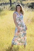 Lang nachthemd bonte palmbladeren - thumbnail