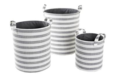 Basket spelset DKD Home Decor Wit Grijs Strepen 35 x 35 x 40 cm 3 Onderdelen (3 Stuks) Basket spelset DKD Home Decor Wit Grijs Strepen 35 x 35 x 40 cm 3 Onderdelen (3 Stuks)