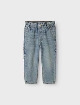 Taps toelopende jeans in worker-stijl voor babyjongens van NAME IT jeansblauw Taps toelopende jeans in worker-stijl voor babyjongens van NAME IT jeansblauw