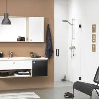 Sealskin Nisdeur 'I Am' 100X200 cm Mat Zwart Helder Glas Antikalk - thumbnail