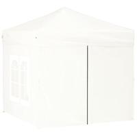 VidaXL Partytent inklapbaar met zijwanden 2x2 m wit - thumbnail