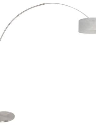 Steinhauer BooglampStresa RVS met zilver sizoflor lampenkap - 9680ST