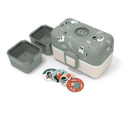 Kinderlunchbox - MONBENTO - 3 vakken - BPA-vrij - MB Tresor Raccoon
