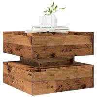 Salontafel met LED-verlichting 50x50x40 cm oud houtkleurig - thumbnail