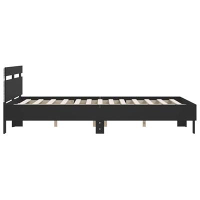 Bedframe met LED zonder matras 150x200 cm zwart