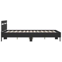 Bedframe met LED zonder matras 150x200 cm zwart - thumbnail