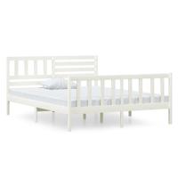Bedframe massief hout wit 120x200 cm - thumbnail
