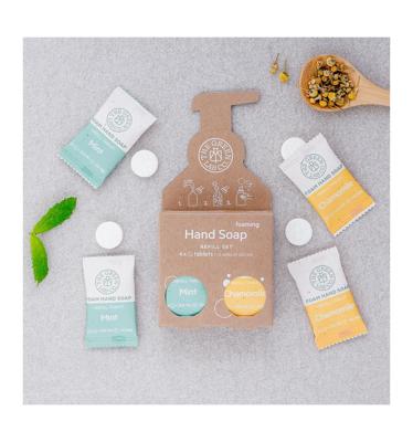 The Green Lab Co Handzeep navulset munt & kamille 4 Stuks