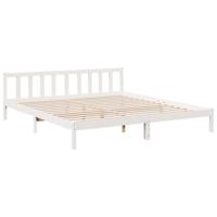Bedframe extra lang zonder matras grenenhout wit 200x220 cm - thumbnail