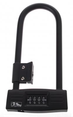 Messingschlager M-wave beugelslot met code en houder 124 mm. x 260 mm. zwart
