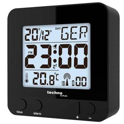 Techno Line WT235 sw Wekker Zendergestuurd Zwart Alarmtijden 1