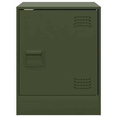 Nachtkastje 34,5x39x44 cm staal olijfgroen