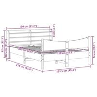 Bedframe met hoofdbord massief grenenhout 120x200 cm - thumbnail