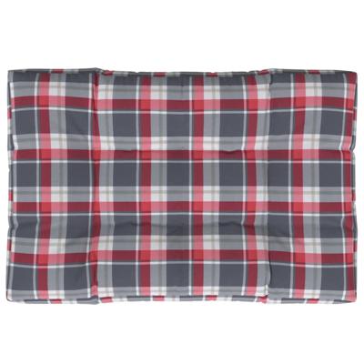 VidaXL Palletkussen 120x80x12 cm stof ruitpatroon rood