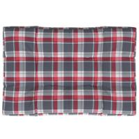 VidaXL Palletkussen 120x80x12 cm stof ruitpatroon rood - thumbnail