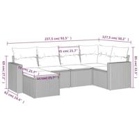 6-delige Loungeset met kussens poly rattan beige - thumbnail