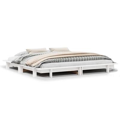 Bedframe zonder matras massief grenenhout wit 160x200 cm Bedframe zonder matras massief grenenhout wit 160x200 cm