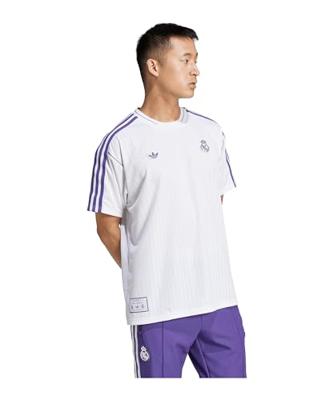 adidas Real Madrid Terrace Icons T-Shirt Wit Paars adidas Real Madrid Terrace Icons T-Shirt Wit Paars