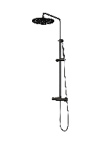 Regendouche Brauer Black Showerpipe met Thermostaat 30 cm Mat Zwart Brauer - thumbnail