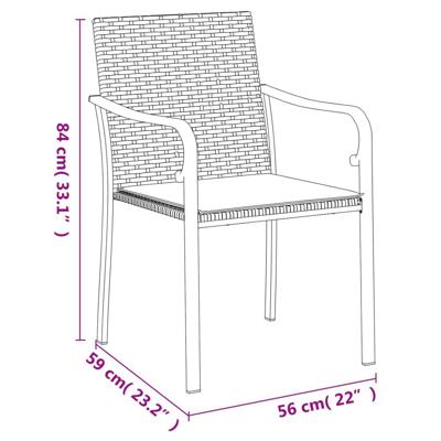 Tuinstoelen 6 st met kussens 56x59x84 cm poly rattan bruin