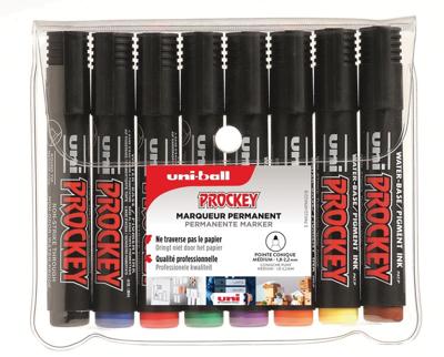 Uni-ball permanent marker Prockey PM-122, ronde punt, medium, etui van 8 stuks