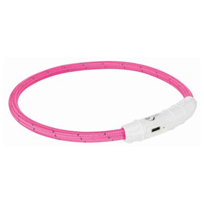 Trixie Flash Lichtgevende Band USB TPU/nylon roze 45 cm - thumbnail