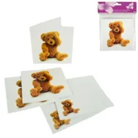 Kennisgevingskaarten Babyshower teddybeer 12 cm 5 stuks | 48 stuks - thumbnail