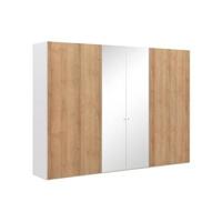 Goossens Kledingkast Easy Storage Ddk, Kledingkast 304 cm breed, 220 cm hoog, 4x draaideur en 2x spiegel draaideur midden - thumbnail