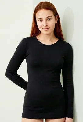 Dames thermo shirt Lange mouw - Thermisch ondergoed dames - Ronde hals