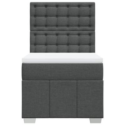 Boxspring met matras stof donkergrijs 120x200 cm - thumbnail