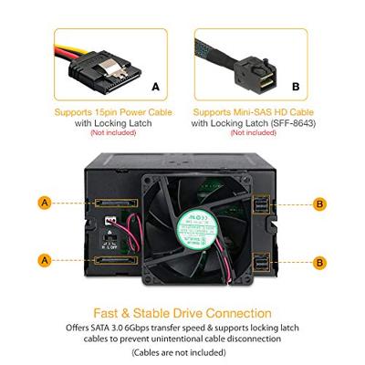 Icy Dock MB508SP-B 8x2,5 SATA behuizing backplane voor 2x 5,25