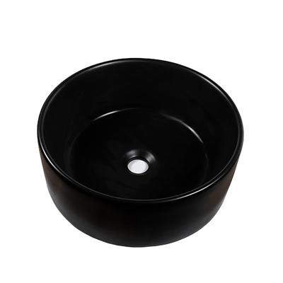 Waskom Opbouw Rond 40x40x15cm Mat Zwart