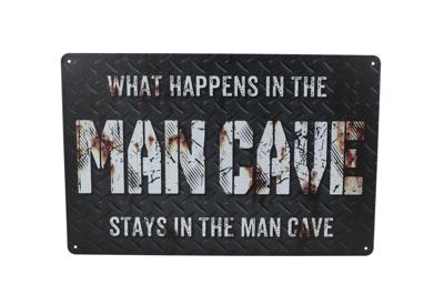 Wandbord Mancave zwart metaal