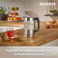 Severin WK 3458 Waterkoker Snoerloos, BPA-vrij RVS, Zwart - thumbnail