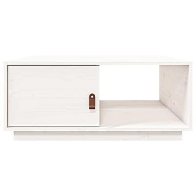 Salontafel 80x50x35,5 cm massief grenenhout wit