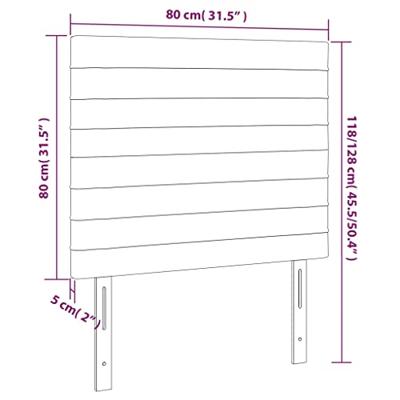 Hoofdbord LED 80x5x118/128 cm fluweel lichtgrijs