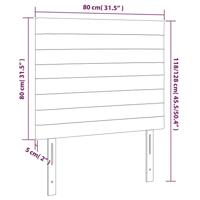 Hoofdbord LED 80x5x118/128 cm fluweel lichtgrijs - thumbnail