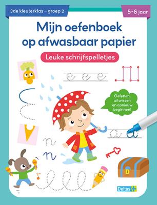 Mijn oefenboek op afwasbaar papier Leuke schrijfspelletjes 5-6 j.