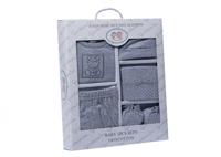 Gamberritos babykleding set beertje 5-delig grijs - thumbnail
