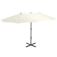 Tuinparasol met aluminium paal 460x270 cm zandkleurig - thumbnail