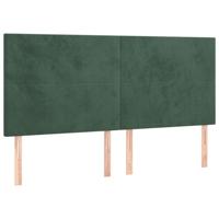 Boxspring met matras fluweel donkergroen 160x200 cm - thumbnail