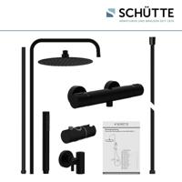 Schütte AQUADUCT Hoofddouche-Set | Thermostatische mengkraan | Mat zwart - 60074 - thumbnail