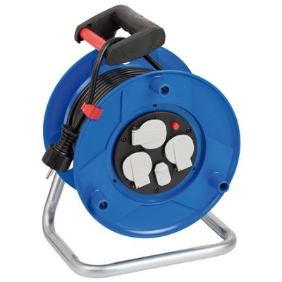 Brennenstuhl Garant-kabelhaspel 3-voudig met USB voor gebruik binnenshuis (indoor kabeltrommel met USB-oplaadfunctie en 25 m kabel) - 1215050600