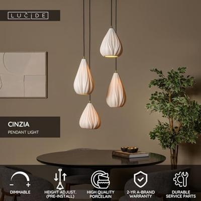 Lucide CINZIA - Hanglamp - Ø 55,5 cm - 4xE27 - Wit