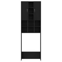 Wasmachinekast 64x25,5x190 cm zwart eikenkleur - thumbnail