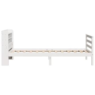 Bedframe met hoofdeinde zonder matras 100x200 cm wit