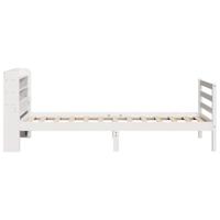 Bedframe met hoofdeinde zonder matras 100x200 cm wit - thumbnail