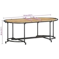 Salontafel 110x55x40 cm massief ruw mangohout - thumbnail